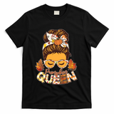 Cute Autumn Fall Pumpkin Queen T-Shirt - Black