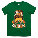 Cute Autumn Fall Pumpkin Queen T-Shirt - Green