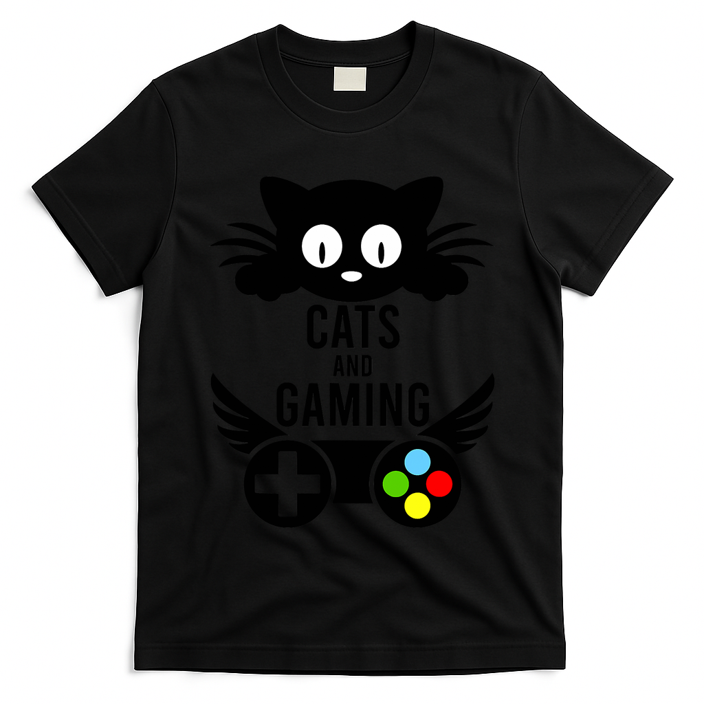 Cats And Gaming Funny Cat Lover Video Games T-Shirt