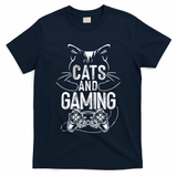 Cats And Gaming Funny For Gamer, Cat Lover, Cat Mom, Cat Dad T-Shirt