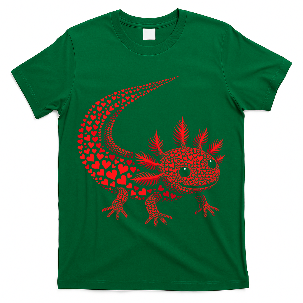Cute Axolotl Heart   Valentine Axolotl  T-Shirt