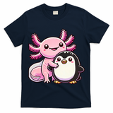 Cute Axolotl Hugging Penguin T-Shirt