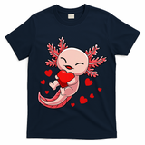 Cute Axolotl Heart Valentines Day T-Shirt