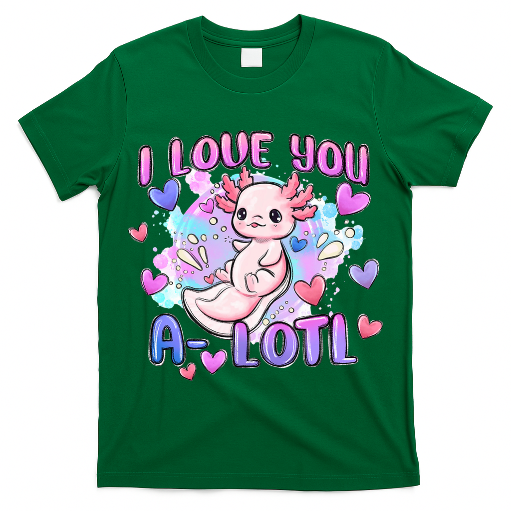Cute Axolotl I Love You A-Lotl Valentines Day   T-Shirt