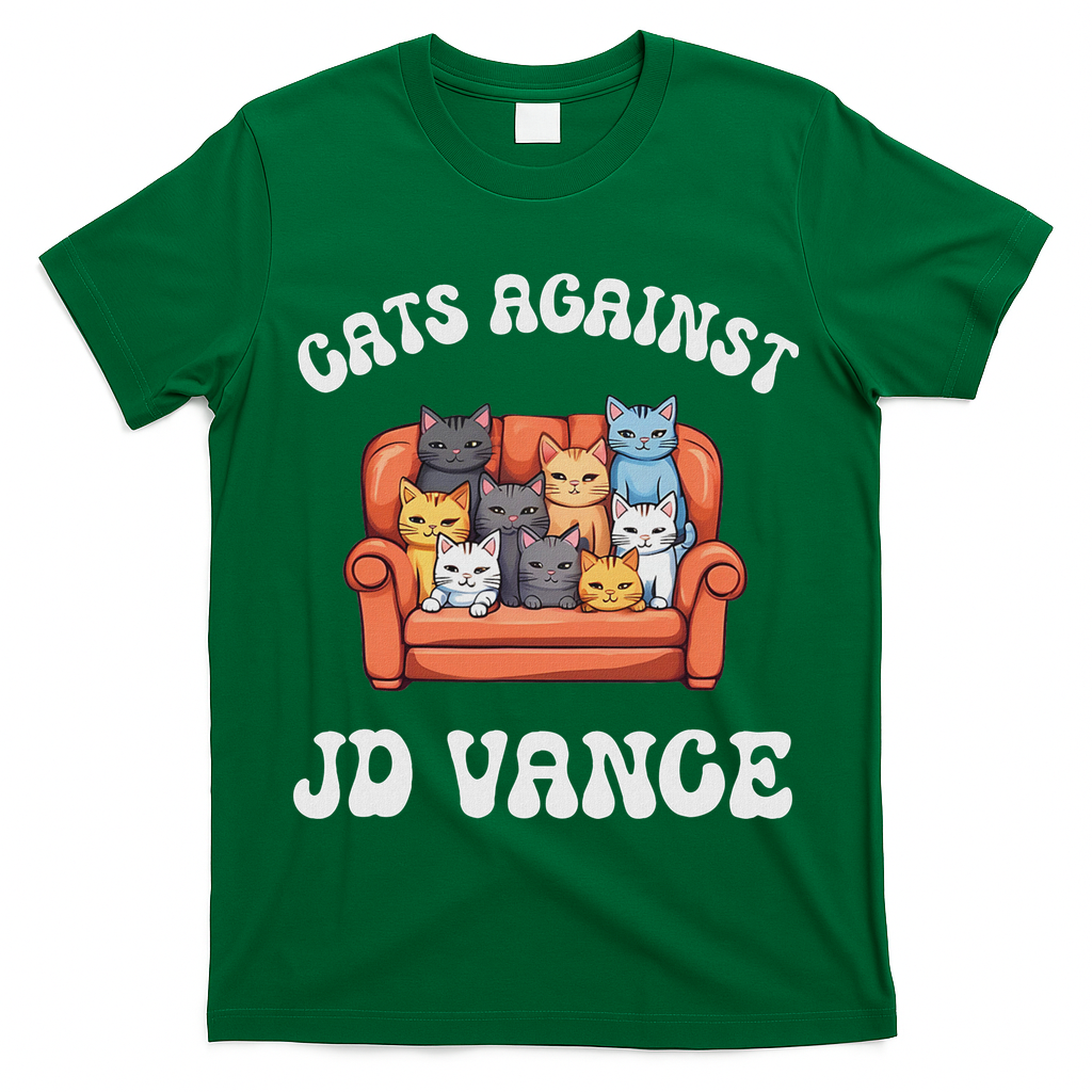 Cats Against Jd Vance Childless Cat Lady Couch Liberal Vote T-Shirt