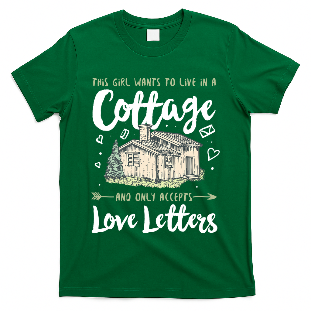 Cottage And Love Letters  T-Shirt
