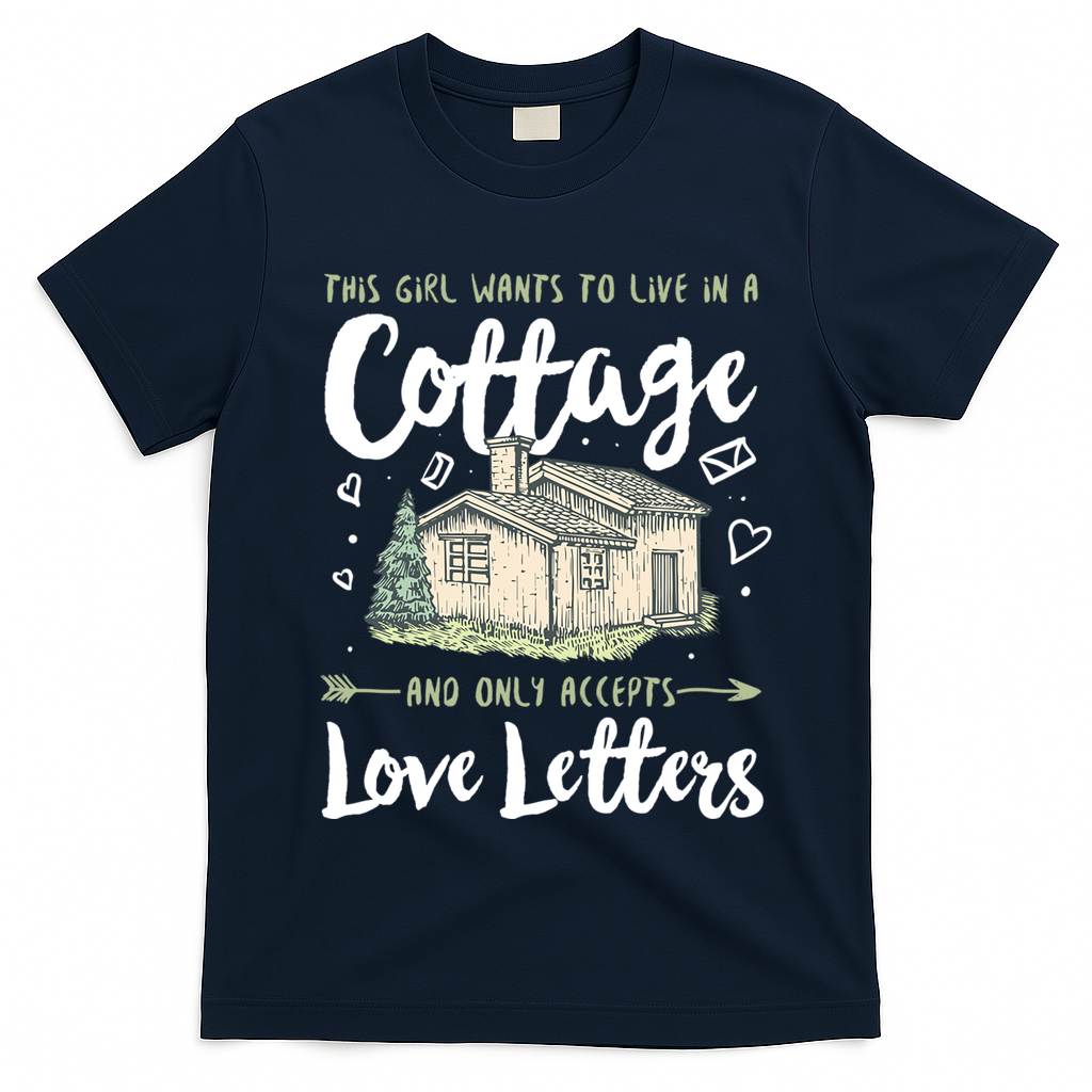 Cottage And Love Letters  T-Shirt