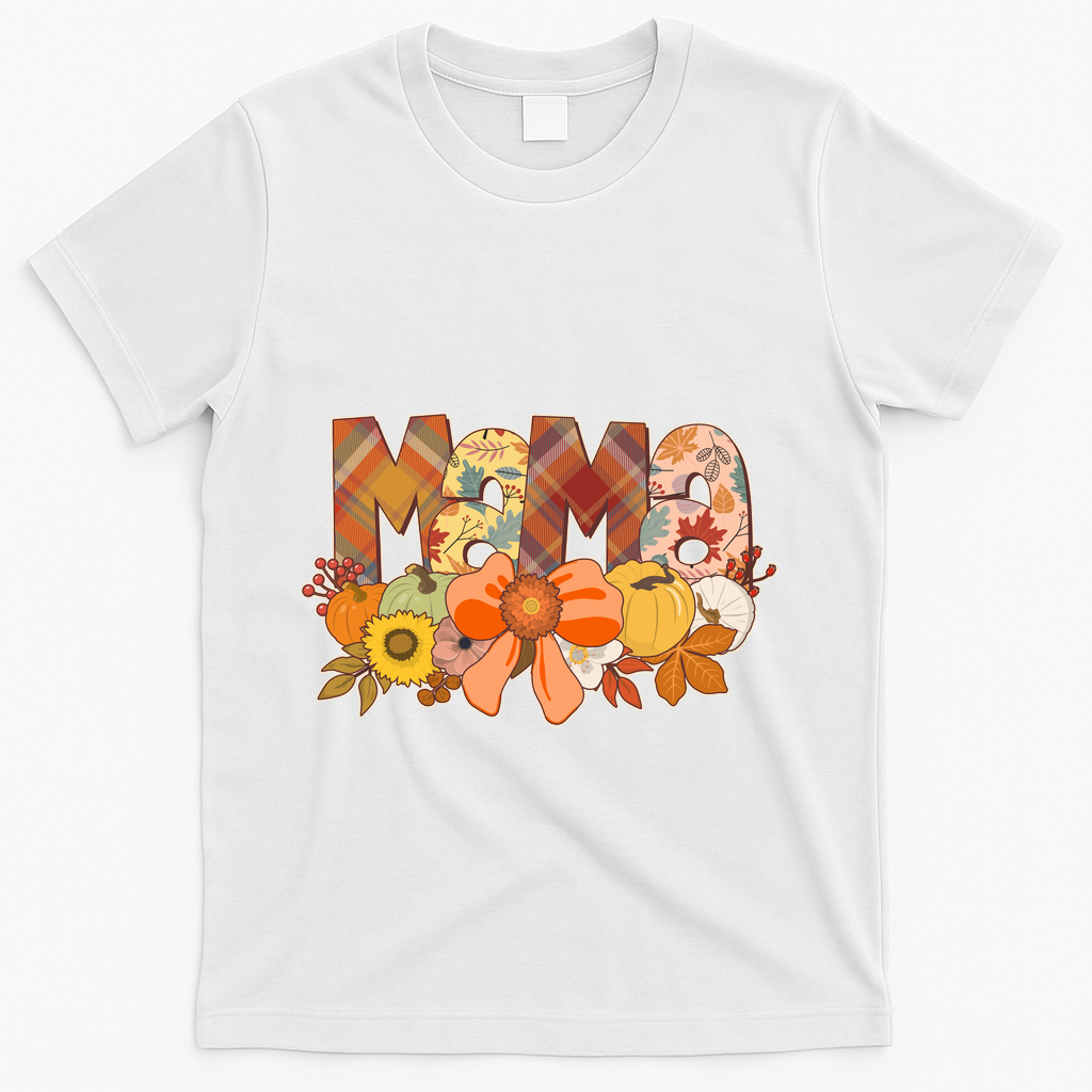Cute Autumn Mama Fall Lover T-Shirt - White