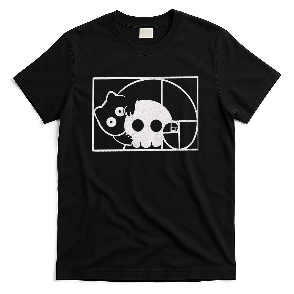 Cat and Skull Fibonacci - Black