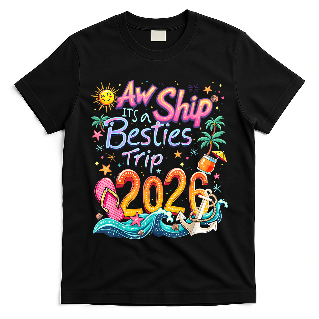 Cute Aw Ship Its A Besties Trip 2026 Vacation T-Shirt