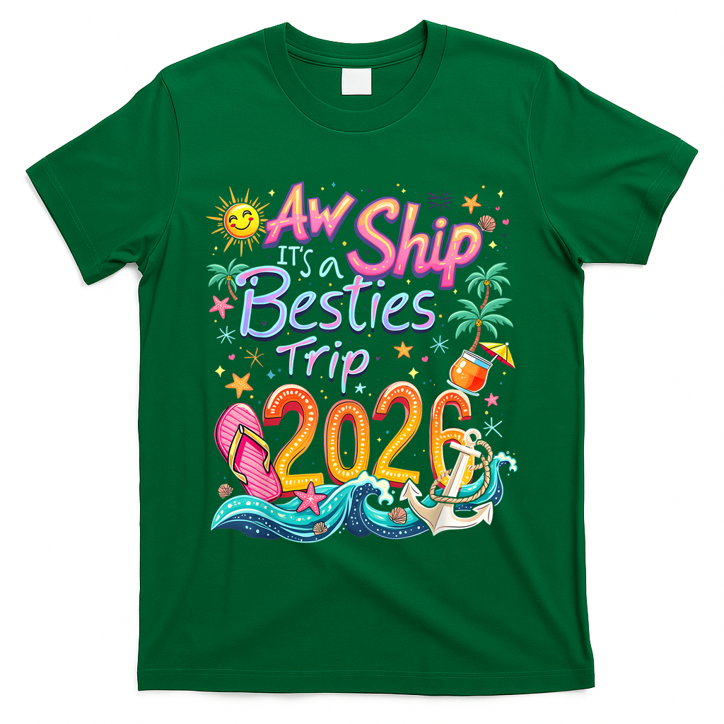 Cute Aw Ship Its A Besties Trip 2026 Vacation T-Shirt