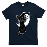 Vintage Scary Halloween Black Cat Moon Witch T-Shirt