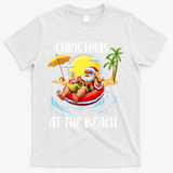 Christmas At The Beach Santa Summer Vacation Beach In July T-Shirt - White