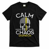 Calm Among Total Chaos 911 Dispatcher Us Flag T-Shirt - Black