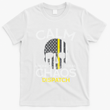 Calm Among Total Chaos 911 Dispatcher Us Flag T-Shirt - White