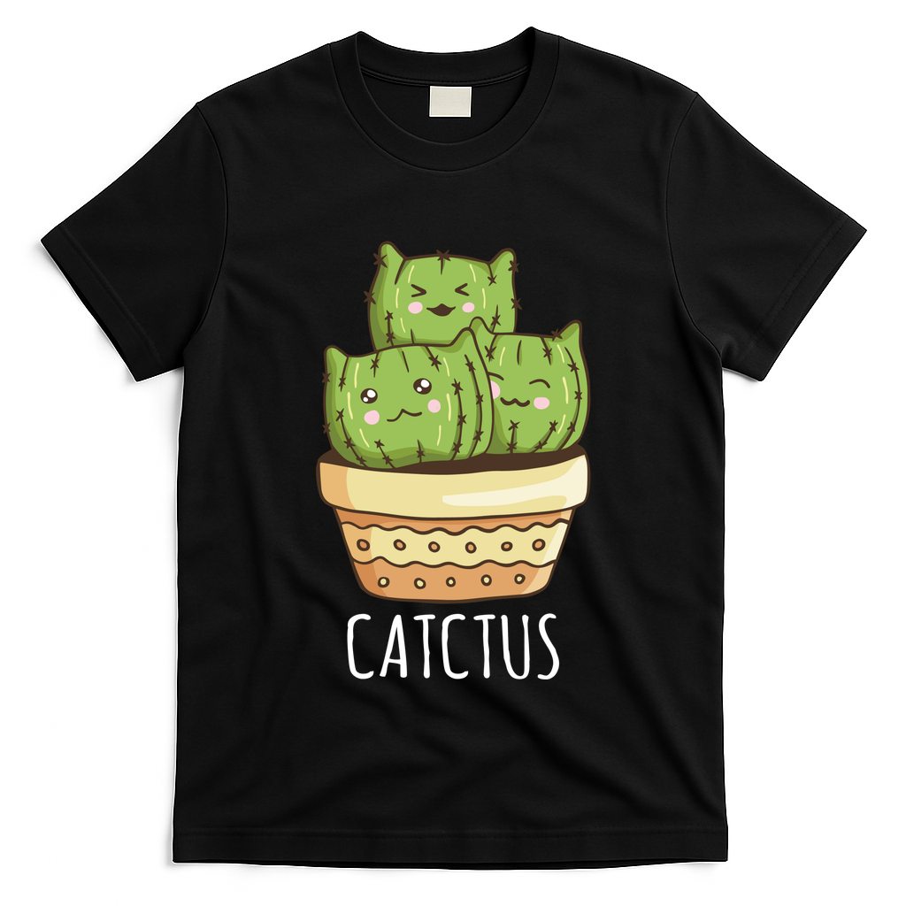 Cute Cactus Three Cats T-Shirt