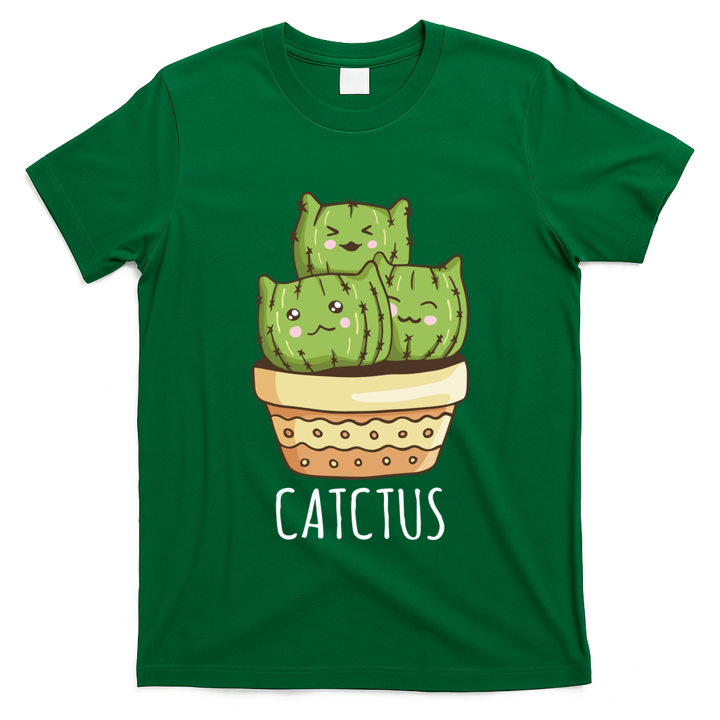 Cute Cactus Three Cats T-Shirt