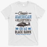 Classic American UH-60 Black Hawk Helicopter T-Shirt - White