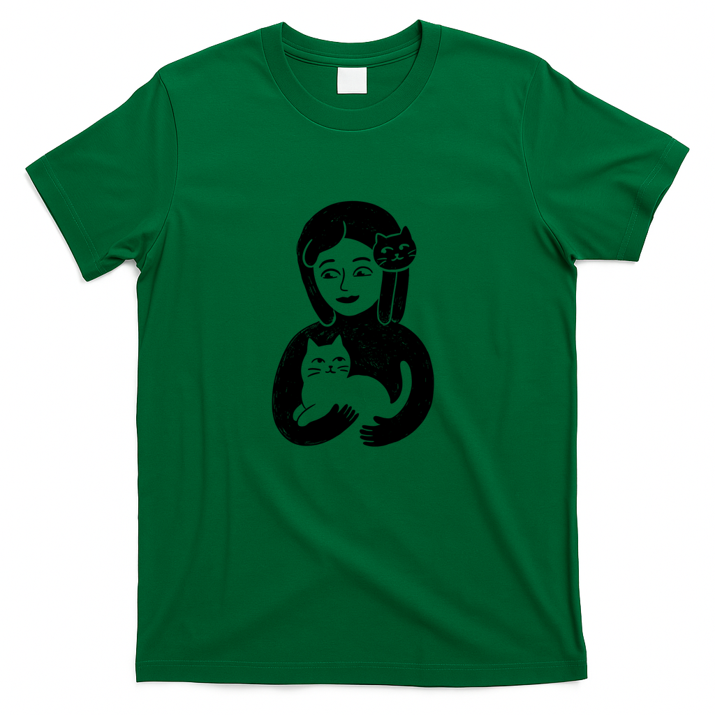Cats and woman - Green
