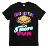 Camp Besties Best Friend Summer Camping Funny Smore Fun T-Shirt - Black