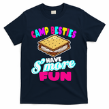 Camp Besties Best Friend Summer Camping Funny Smore Fun T-Shirt - Navy