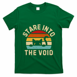 Cute Black Cat Stare Into The Void T-Shirt - Irish Green