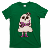 Cute Boo Creepy Scary Skull Skeleton T-Shirt - Irish Green