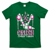 Crush Breast Cancer Awareness Bling Pink Ribbon T-Shirt - Irish Green