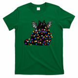 Chonky Bat Cat In Christmas Lights - Green