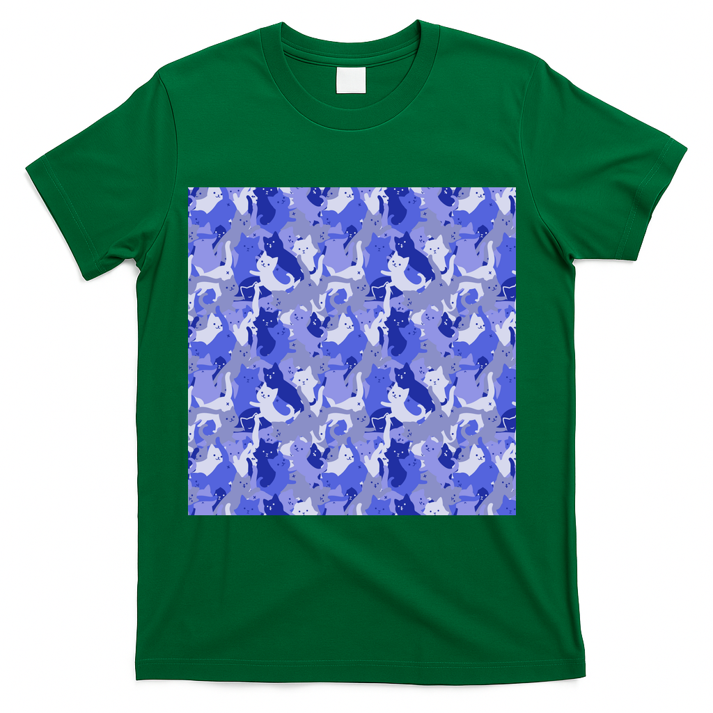 Camouflage Blue Cat Army by Tobe Fonseca - Green