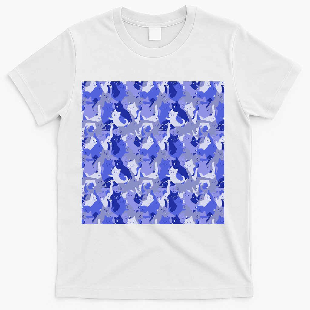 Camouflage Blue Cat Army by Tobe Fonseca - White