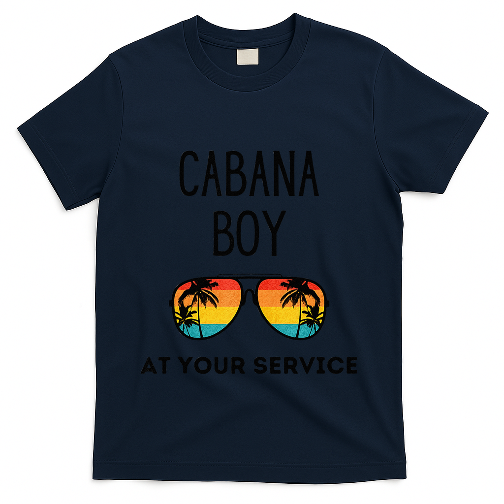 Cabana Boy Funny Summer Pool Party Bartender Bartending T-Shirt - Navy