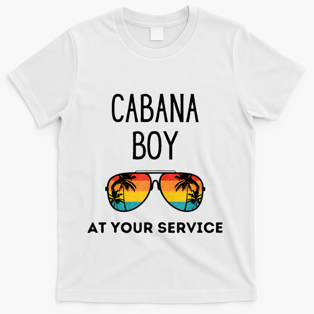 Cabana Boy Funny Summer Pool Party Bartender Bartending T-Shirt - White