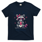 Cute But Feral Girl Summer Raccoon Funny Women T-Shirt - Navy
