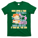 Cat And Books Girl T-Shirt