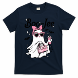 Cute Boo Jee Ghost Halloween Bandana Ghost Coffee T-Shirt - Navy Blue