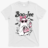 Cute Boo Jee Ghost Halloween Bandana Ghost Coffee T-Shirt - White