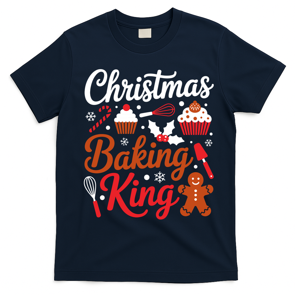 Christmas Baking King T-Shirt - Navy Blue