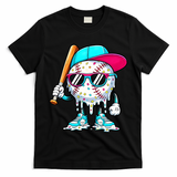 Cool Baseball Life Style Ice Cream Melting Drip Graphic T-Shirt