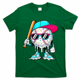 Cool Baseball Life Style Ice Cream Melting Drip Graphic T-Shirt
