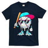 Cool Baseball Life Style Ice Cream Melting Drip Graphic T-Shirt