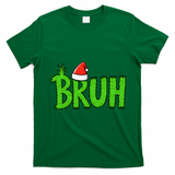 Christmas Bruh Meme Santa Hat Funny Xmas T-Shirt - Irish Green