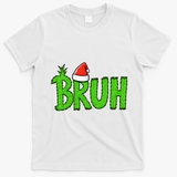 Christmas Bruh Meme Santa Hat Funny Xmas T-Shirt - White
