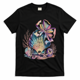 Coquette Bow Ocean Beach Coastal Summer Women T-Shirt - Black
