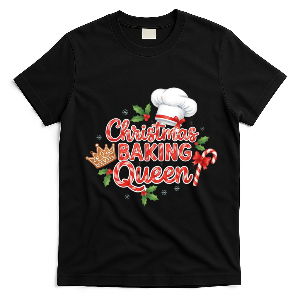 Christmas Baking Queen T-Shirt - Black