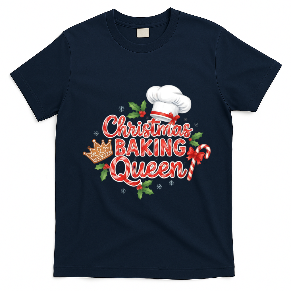 Christmas Baking Queen T-Shirt - Navy Blue