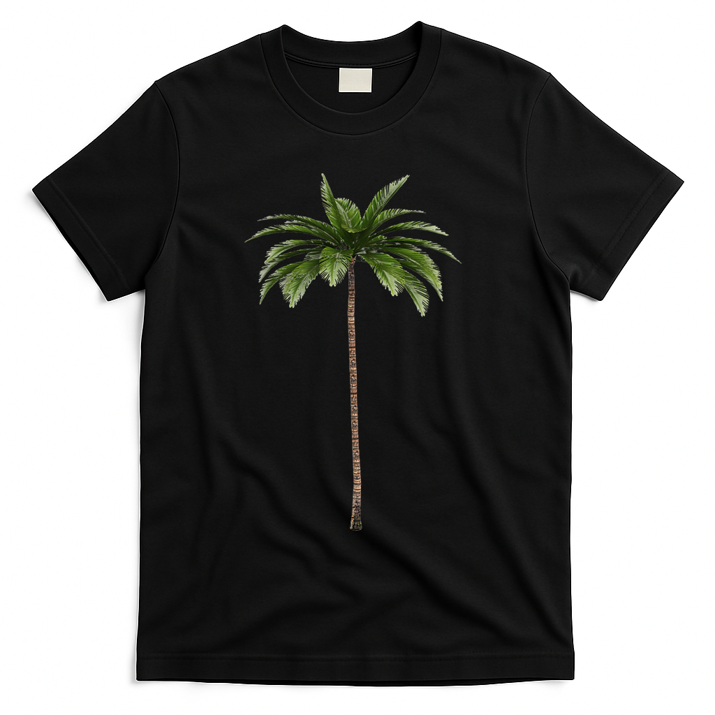 Cool Beach Summer Vacation Tropical Palm Tree T-Shirt - Black
