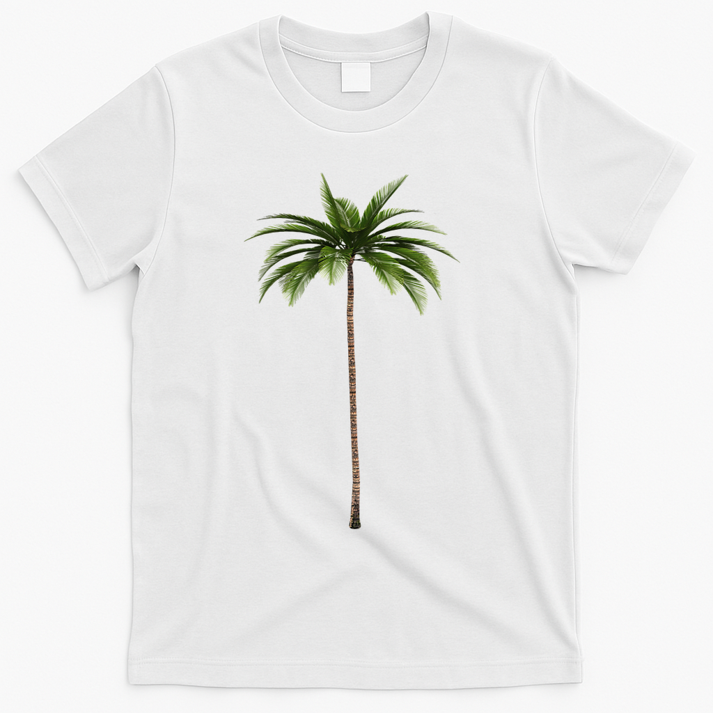 Cool Beach Summer Vacation Tropical Palm Tree T-Shirt - White