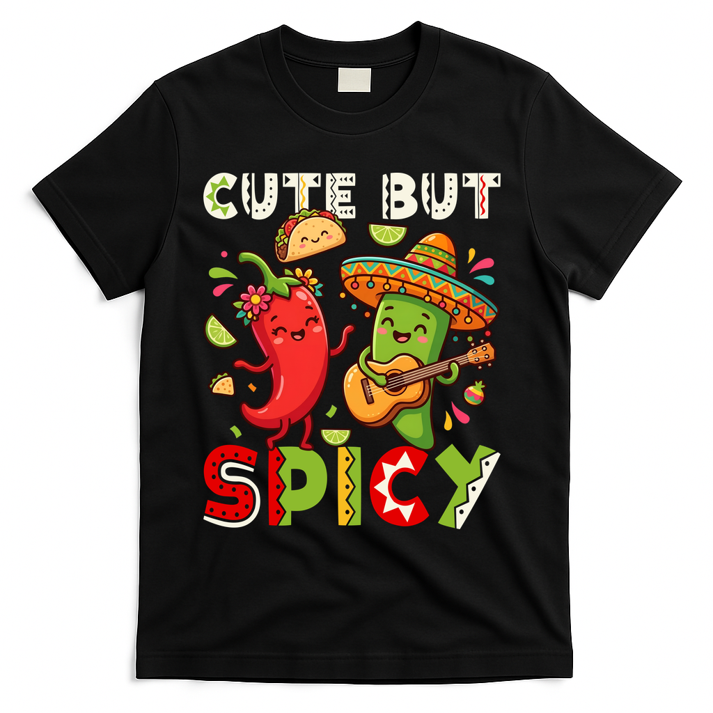 Cute But Spicy Cinco De Mayo T-Shirt - Black