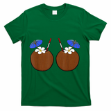 Coconut Bra Summer Season Swimming Beach Lover T-Shirt - Green